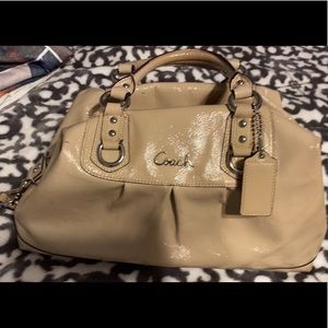 Coach like new, soft shines leather dufflehandbag.